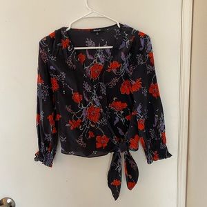 Madewell floral wrap top